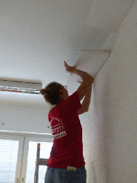 Fig. 1: Quick application of the insulation wedge to the ceiling: click on the picture to activate the animation Fig. 1: Quick application of the insulation wedge to the ceiling: click on the picture to activate the animation